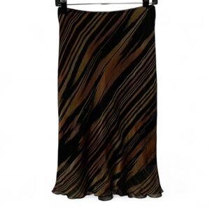 Y2K La Belle Black Brown Artsy Print Skirt
